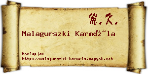 Malagurszki Karméla névjegykártya
